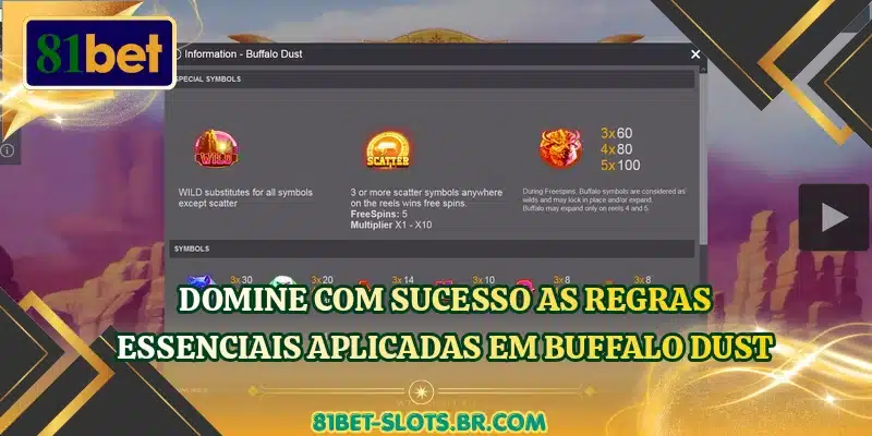 Domine com sucesso as regras essenciais aplicadas em Buffalo Dust