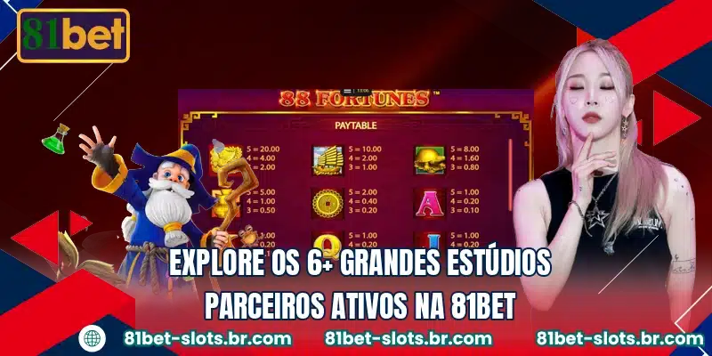 Explore os 6+ grandes estúdios parceiros ativos na 81BET